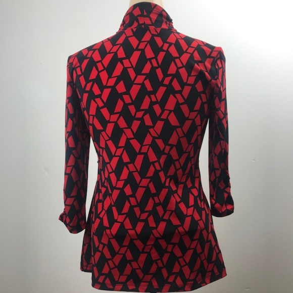 Style & Co. Size P Red and Black pattern Shirt - Picture 6 of 8